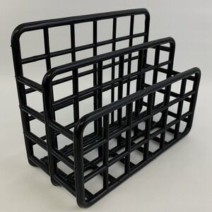 Vintage Yaffa Black 1980s Catch All Organizer Paper Desk Organizer